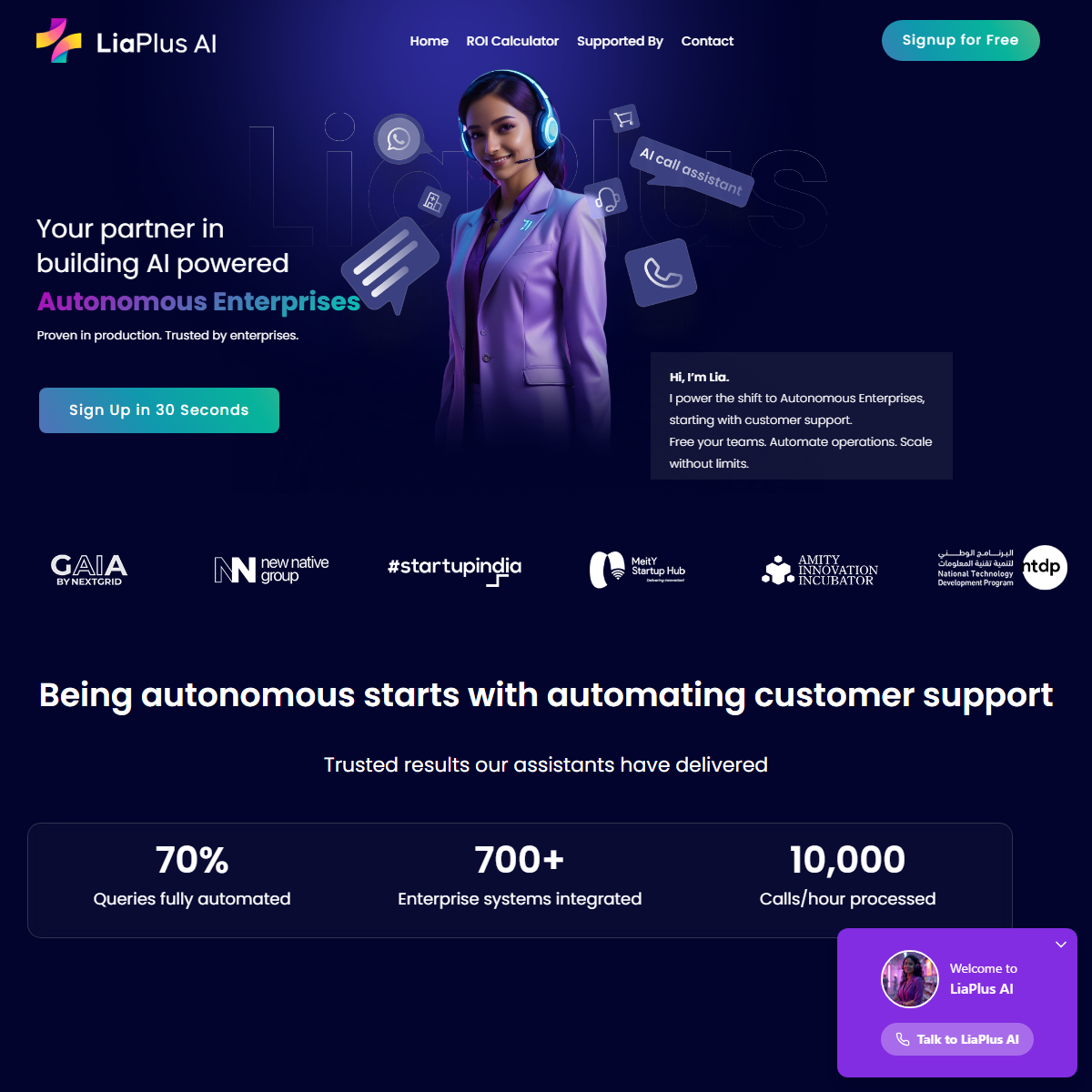 LiaPlus AI - customer support Tool Screenshot