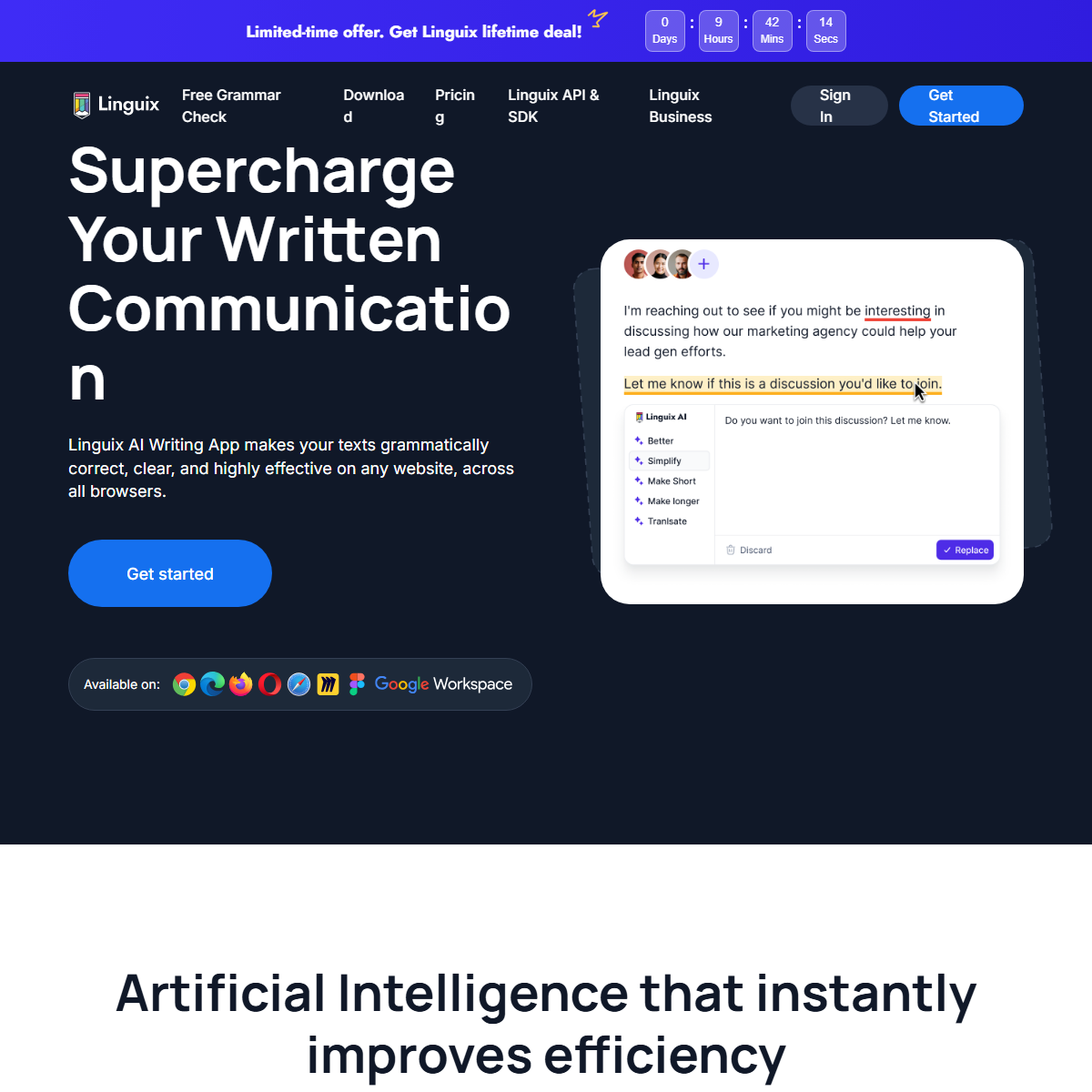Linguix - copywriting Tool Screenshot