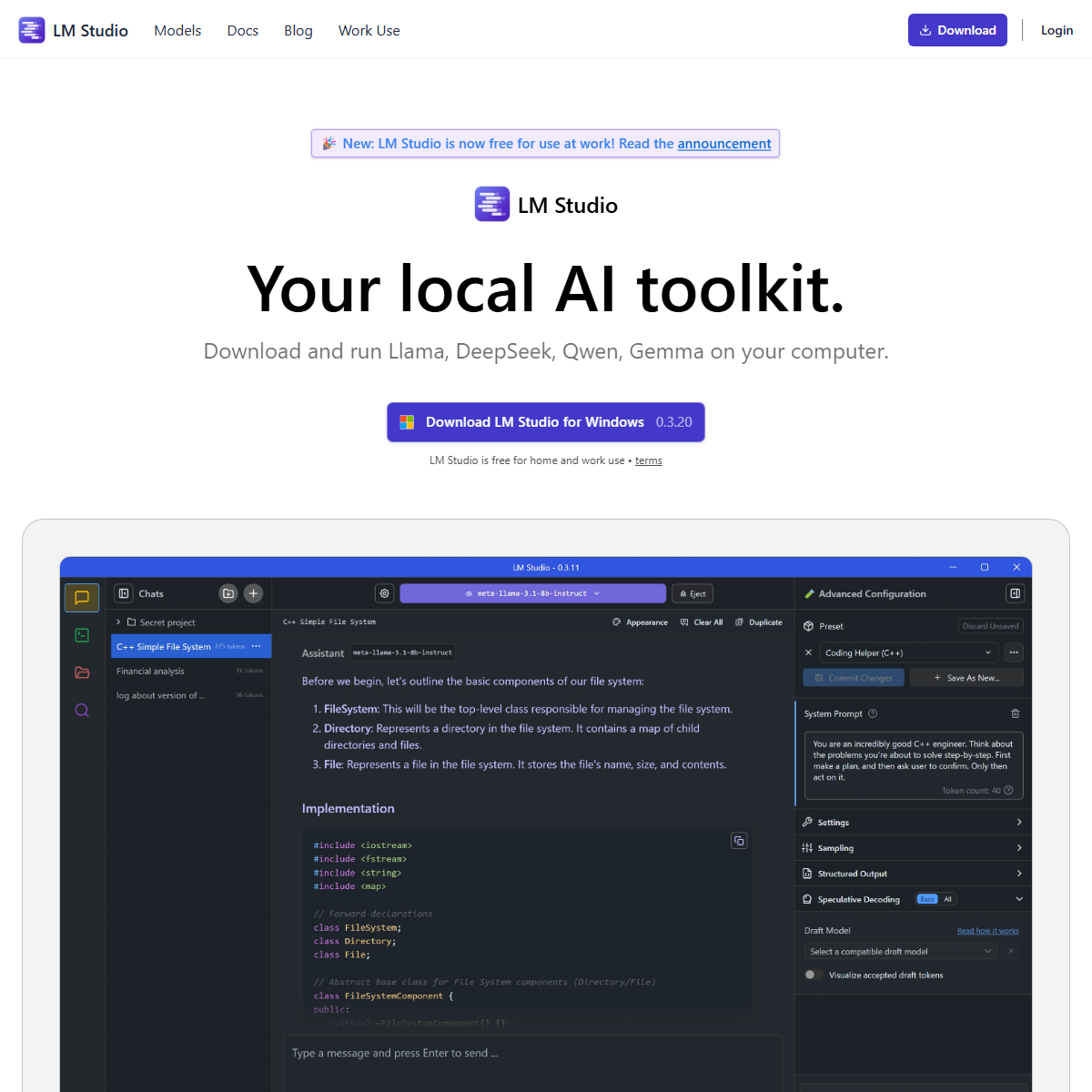 LM Studio - AI chatbots Tool Screenshot