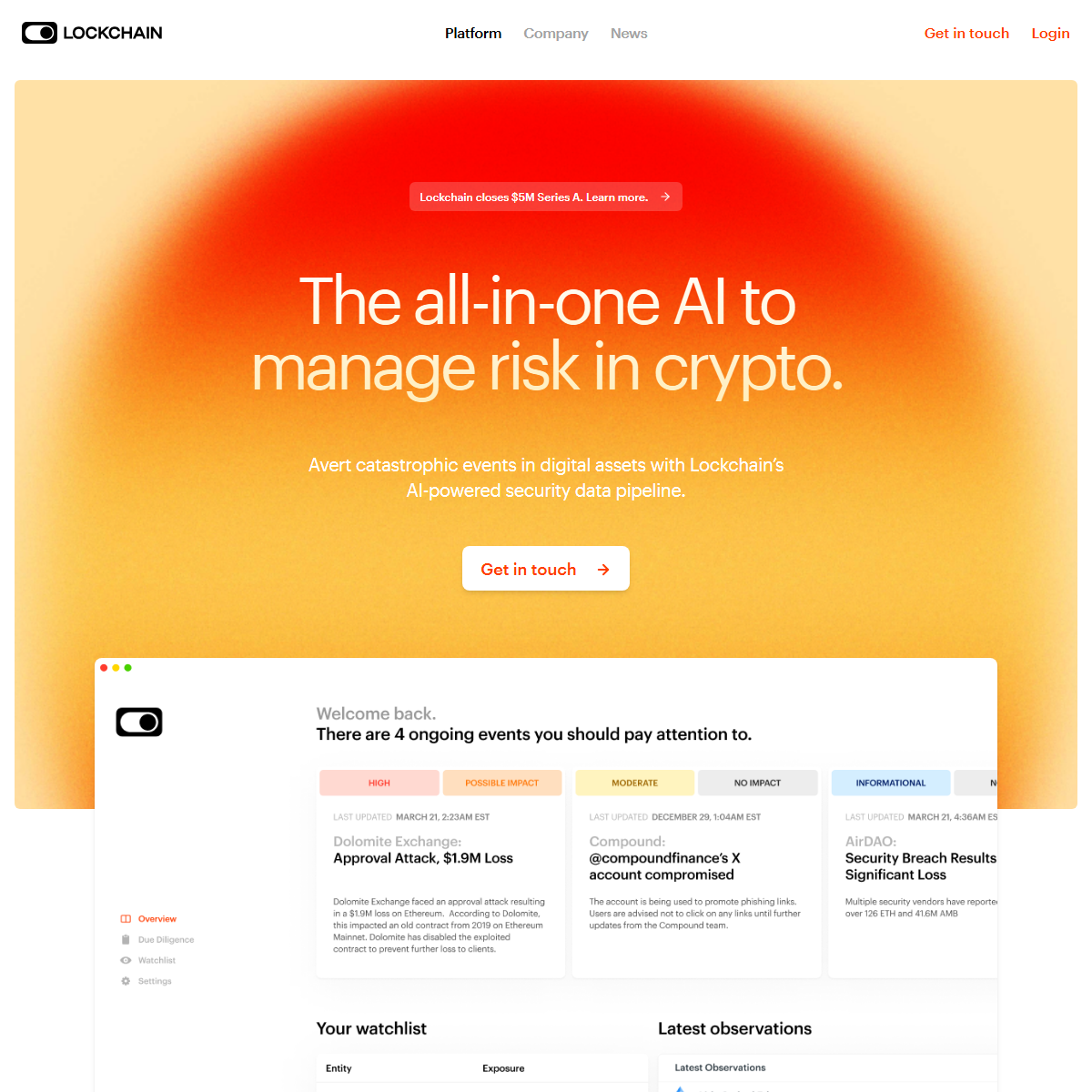 Lockchain.ai - finance Tool Screenshot