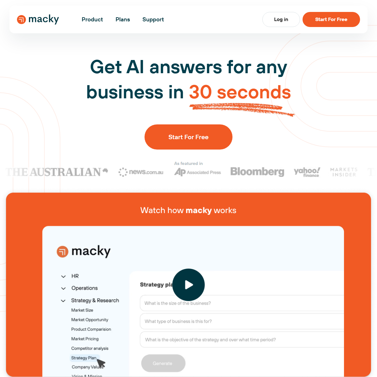 Macky - writing generators Tool Screenshot
