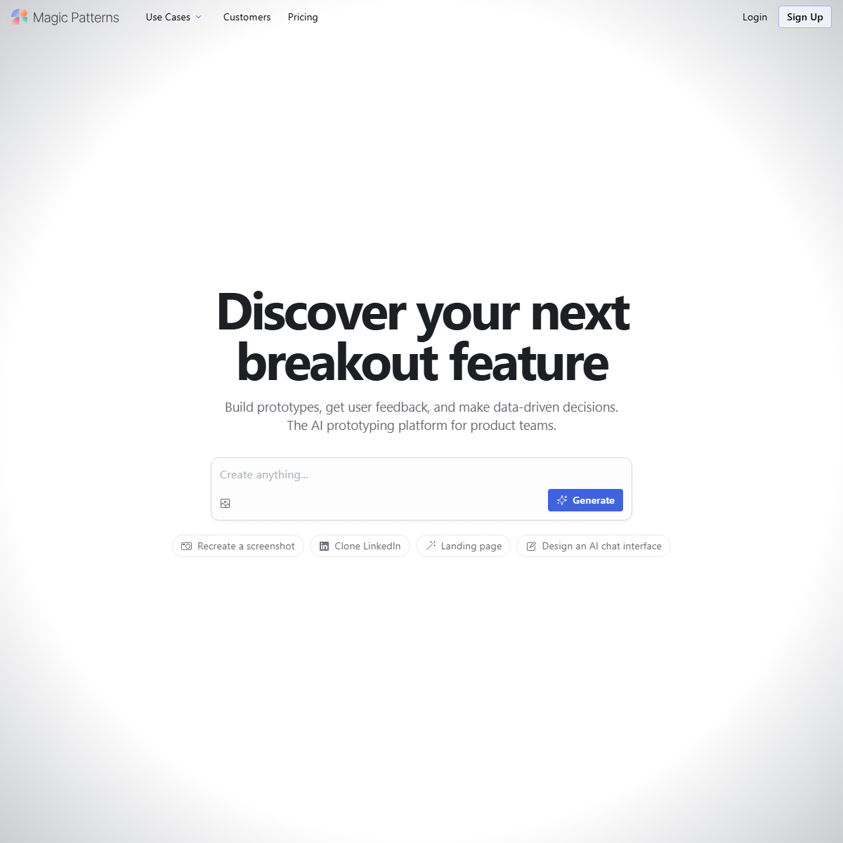 Magic Patterns - project management Tool Screenshot