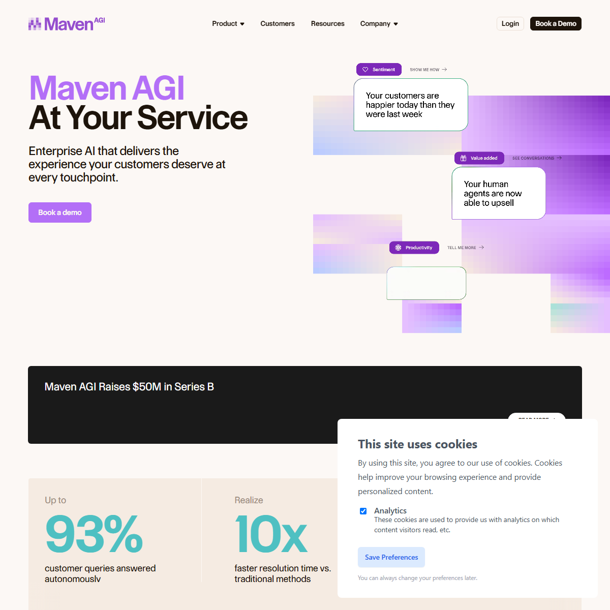 Maven AGI - customer support Tool Screenshot