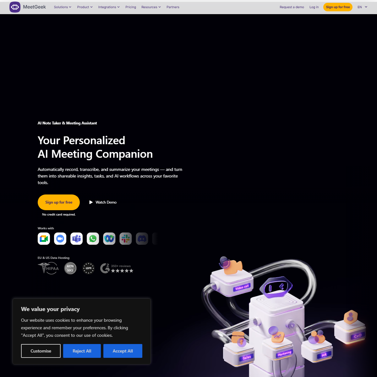 MeetGeek - personal assistant Tool Screenshot