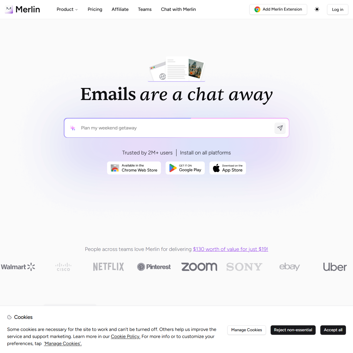 Merlin - AI chatbots Tool Screenshot