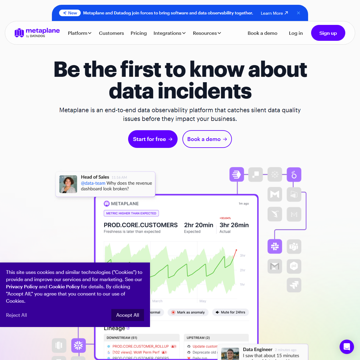 Metaplane - project management Tool Screenshot