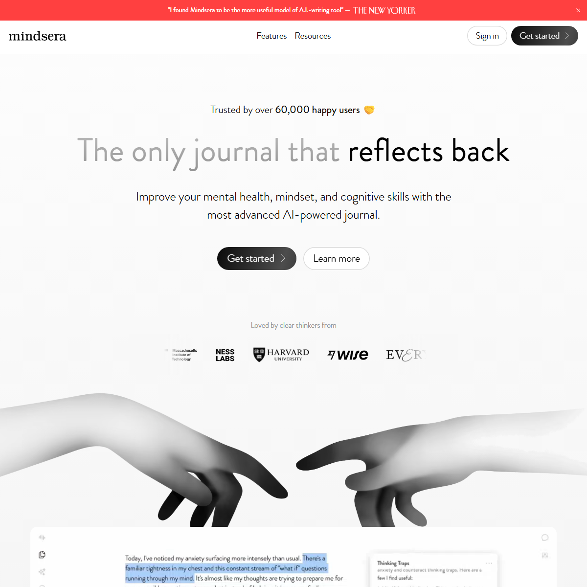Mindsera - education Tool Screenshot