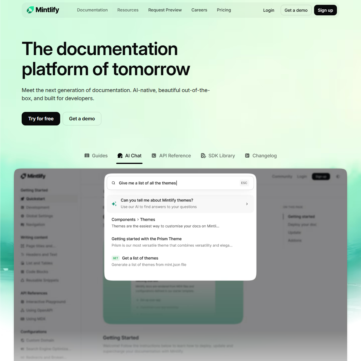 Mintlify - personal assistant Tool Screenshot