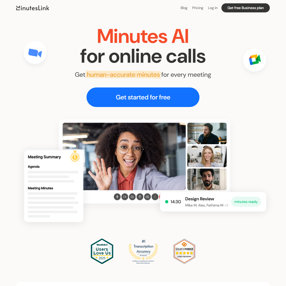 MinutesLink - personal assistant Tool Screenshot