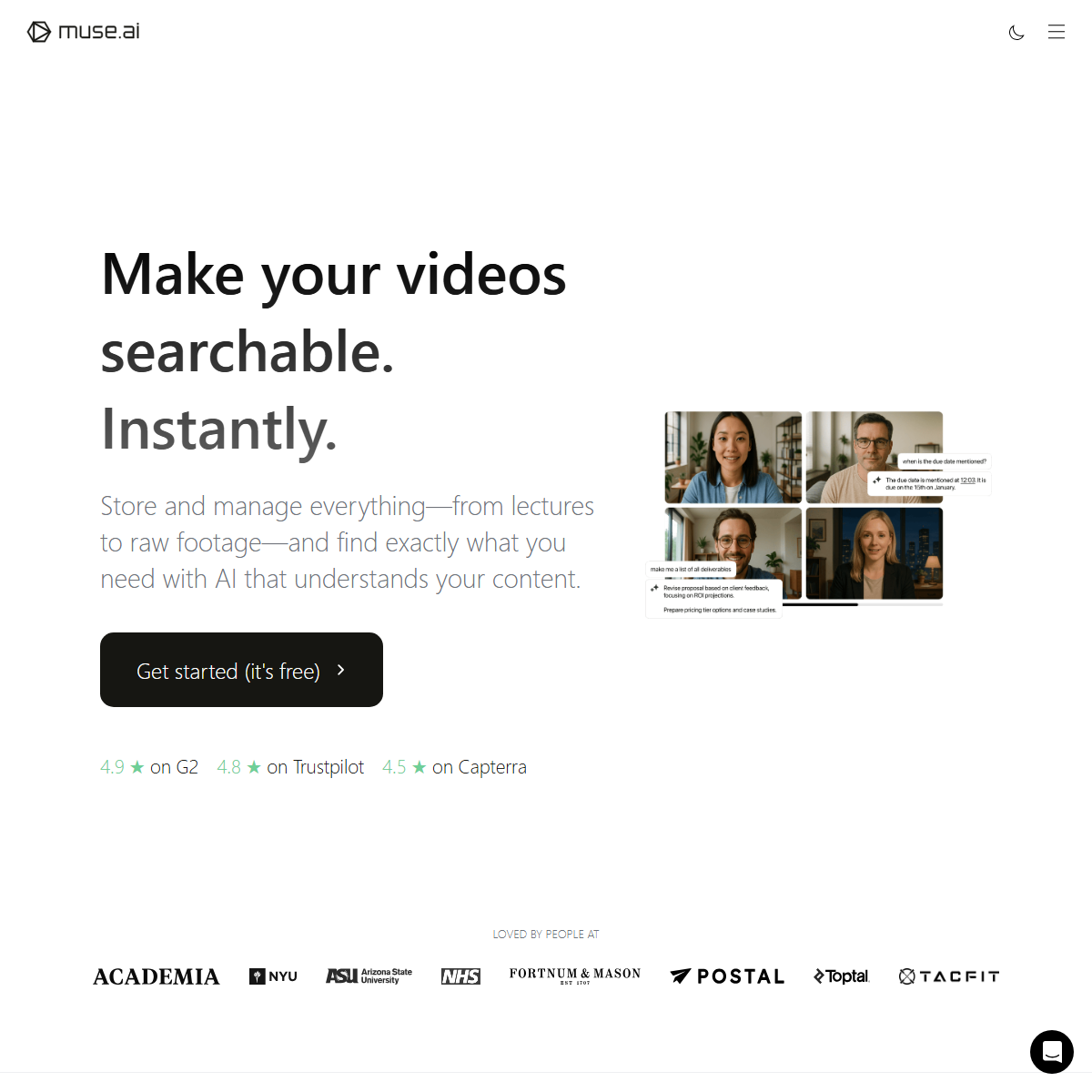 Muse.ai - transcriber Tool Screenshot
