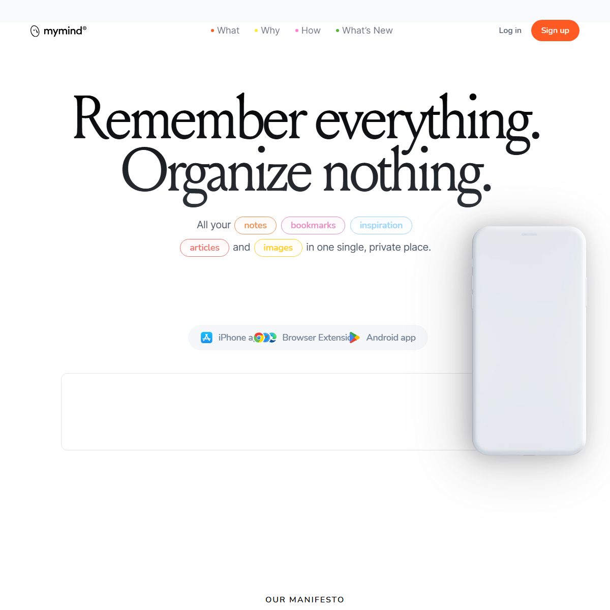 mymind - personal assistant Tool Screenshot