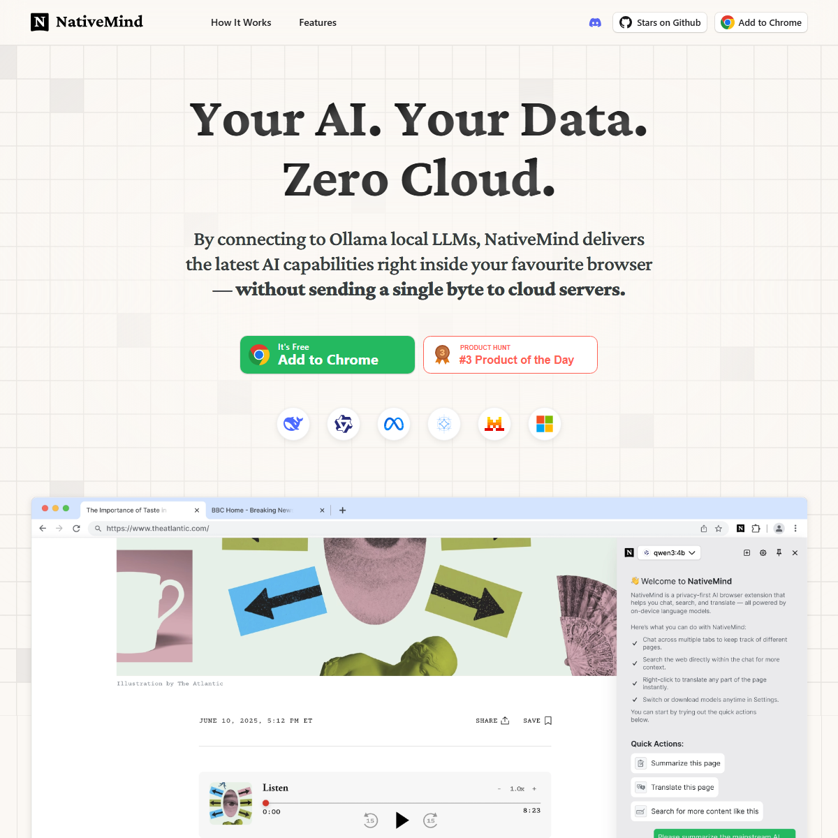 NativeMind - personal assistant Tool Screenshot