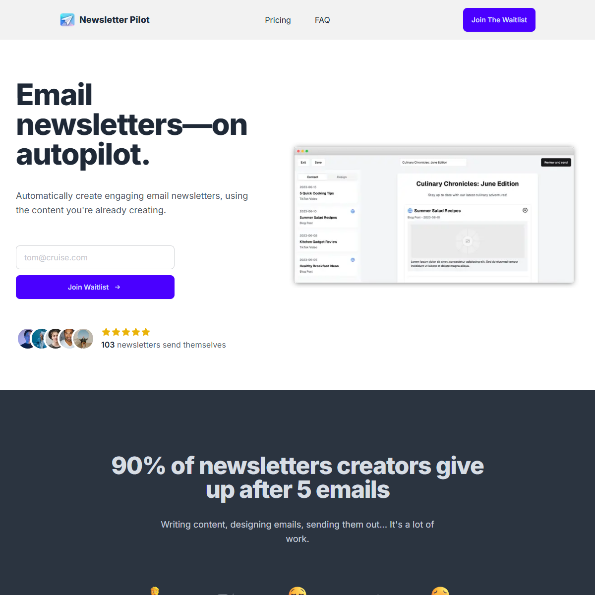 Newsletter Pilot - email assistant Tool Screenshot