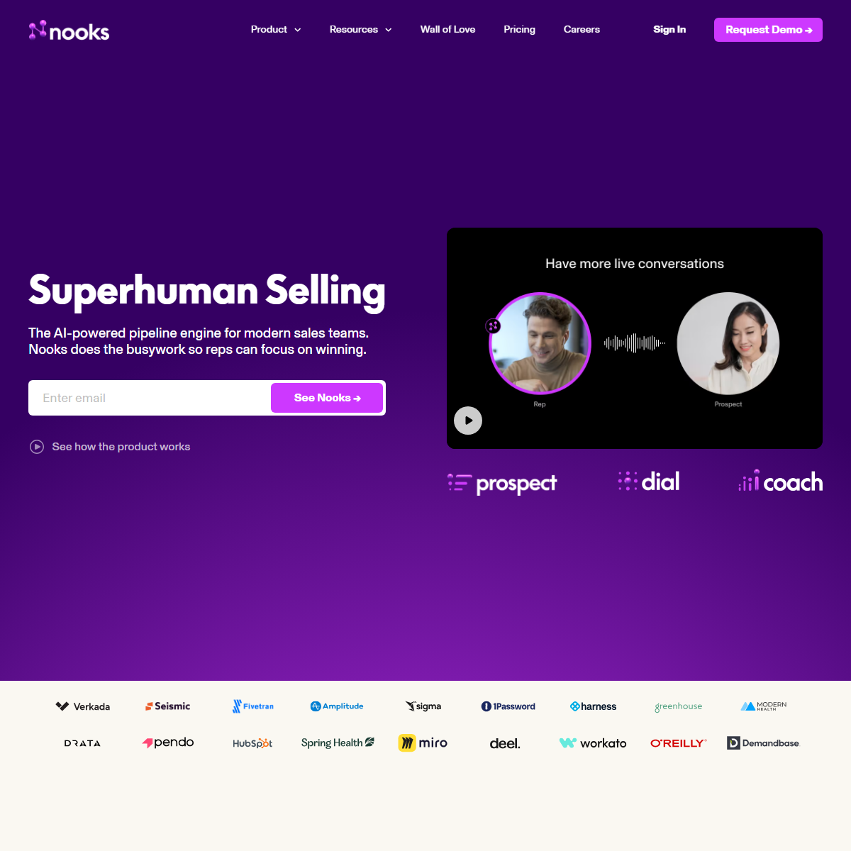 Nooks - sales assistant Tool Screenshot