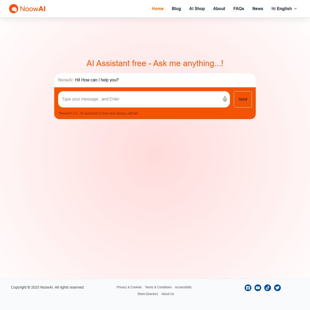NoowAI - personal assistant Tool Screenshot