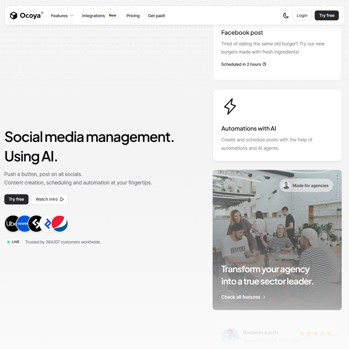 Ocoya - copywriting Tool Screenshot