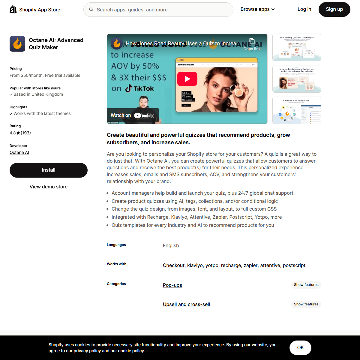 Octane AI - sales assistant Tool