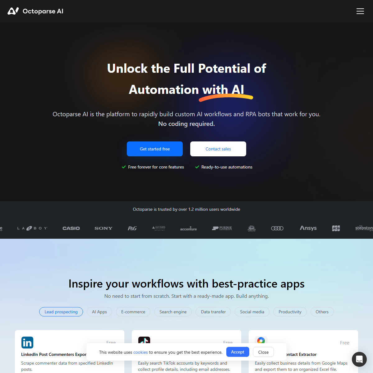 Octoparse AI - low-code/no-code Tool Screenshot