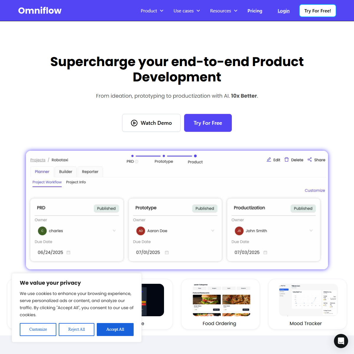 Omniflow - project management Tool Screenshot
