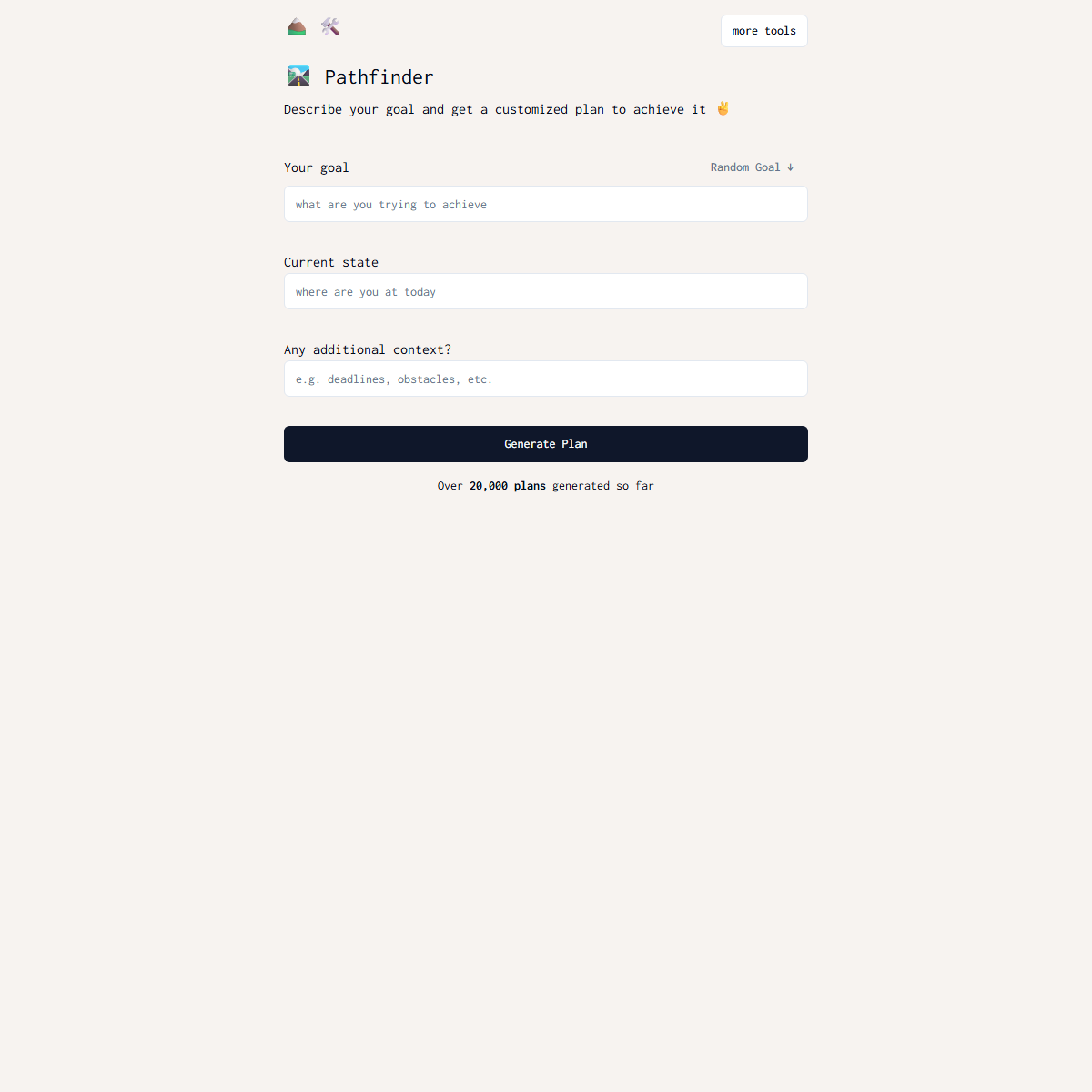 Pathfinder - personal assistant Tool Screenshot