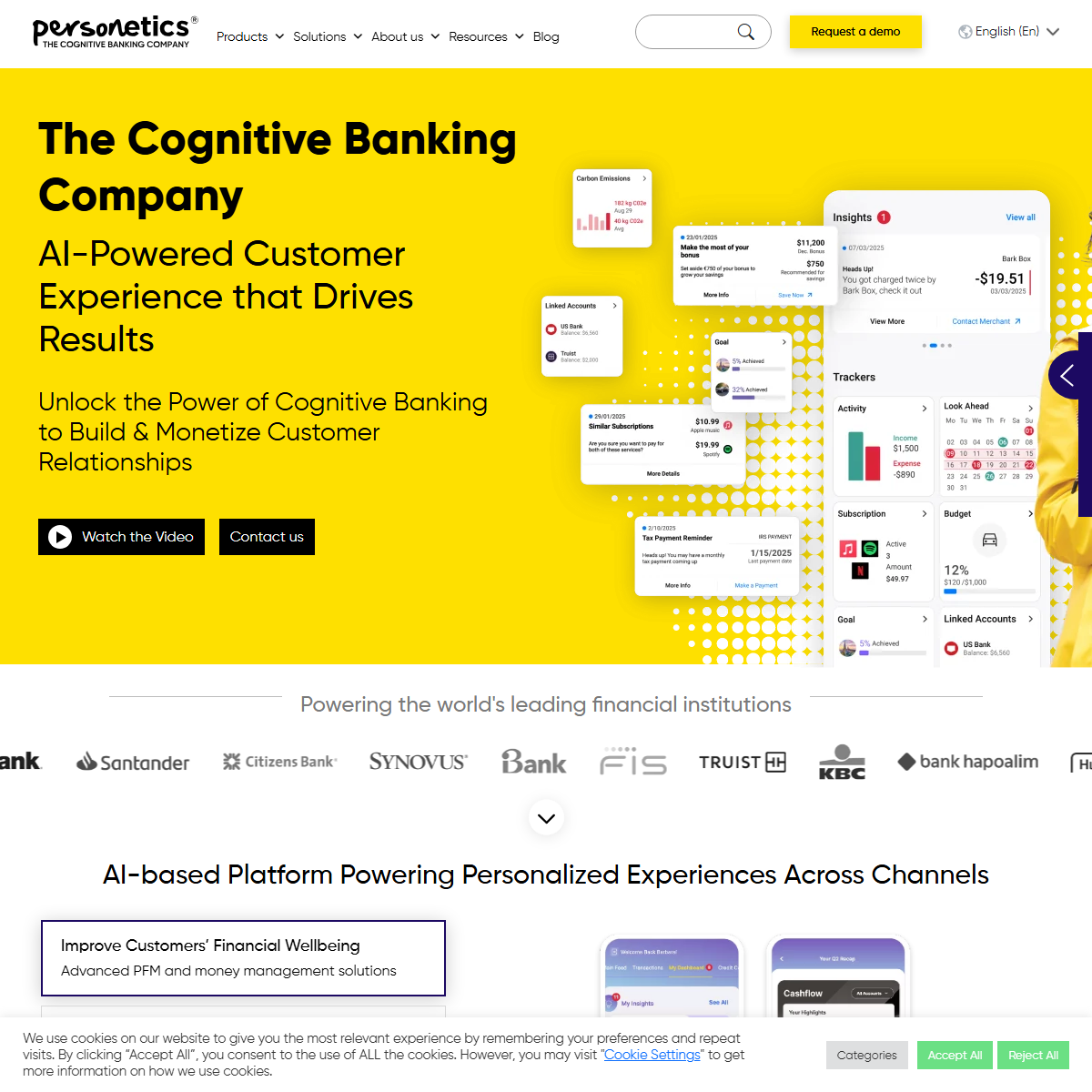 Personetics - finance Tool Screenshot