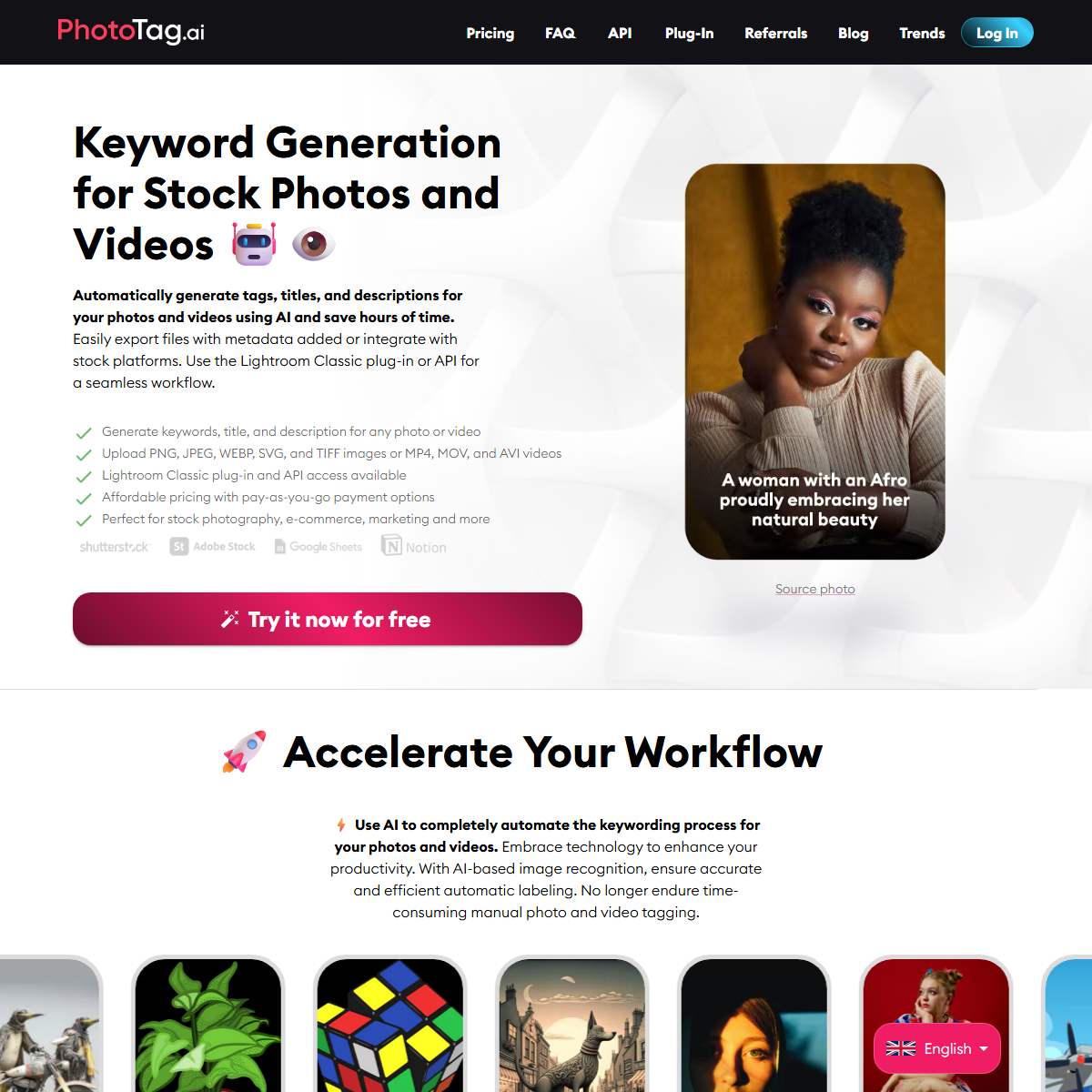 PhotoTag.ai - marketing Tool Screenshot