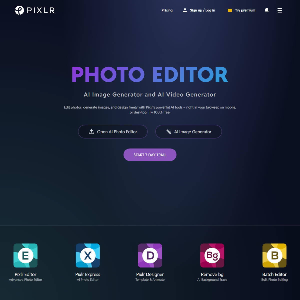 Pixlr: AI-Powered Editor - image editing Tool Screenshot