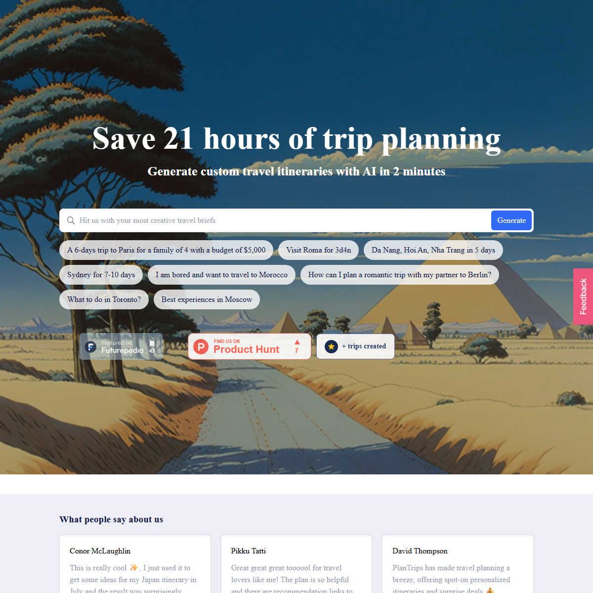 PlanTrips - travel Tool Screenshot