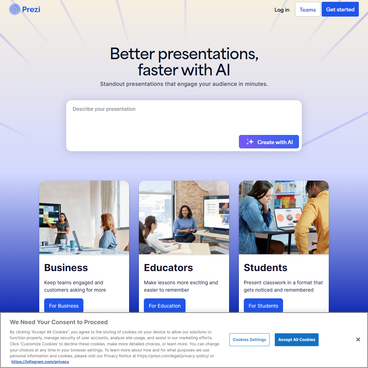Prezi - presentations Tool Screenshot