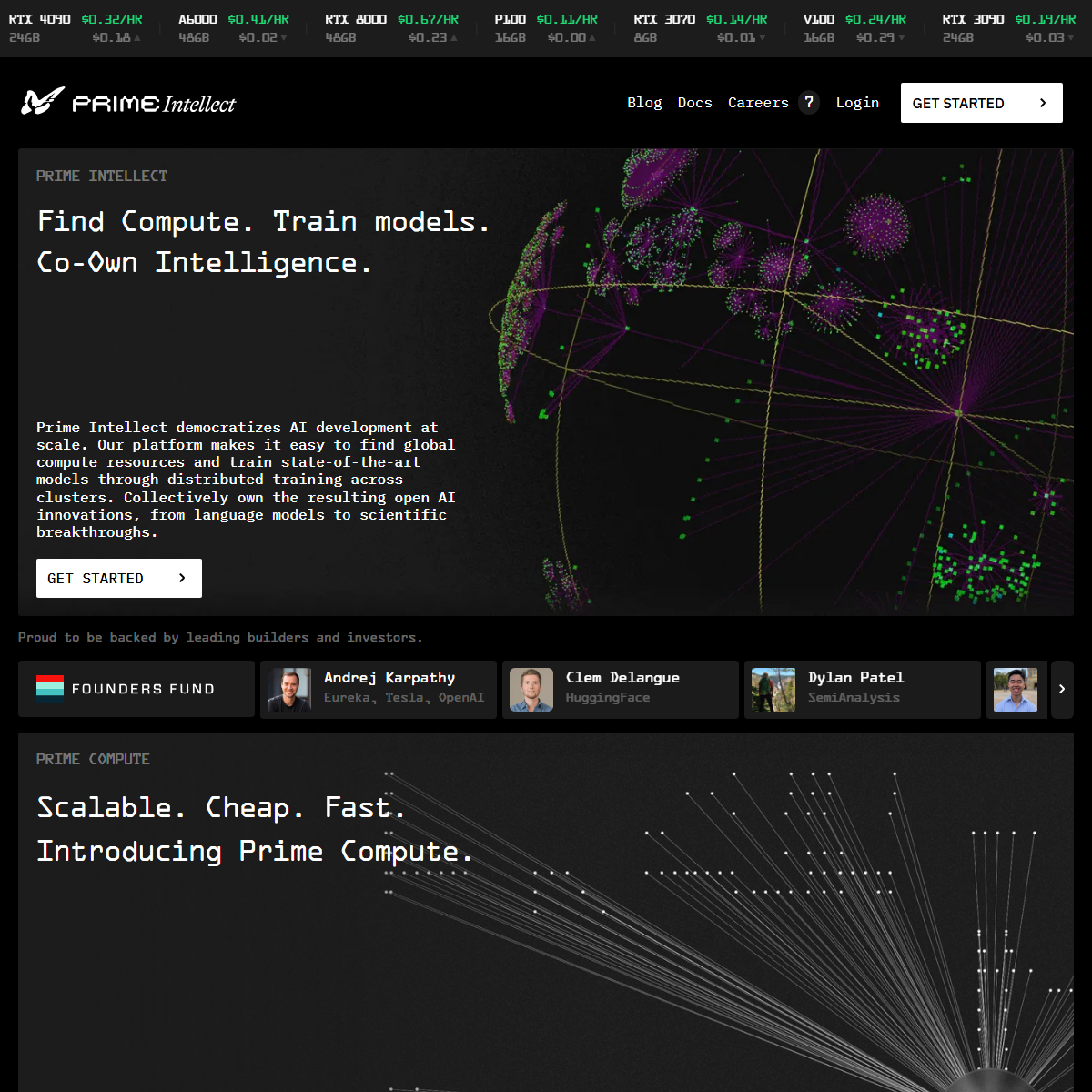 Prime Intellect - AI agents Tool Screenshot