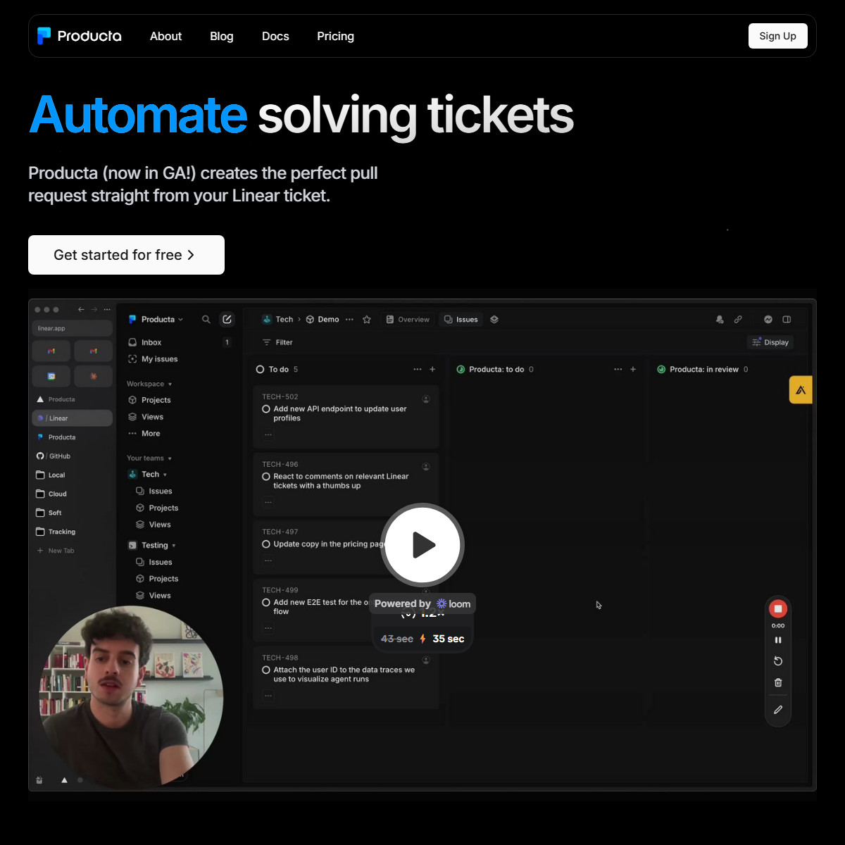 Producta - project management Tool Screenshot