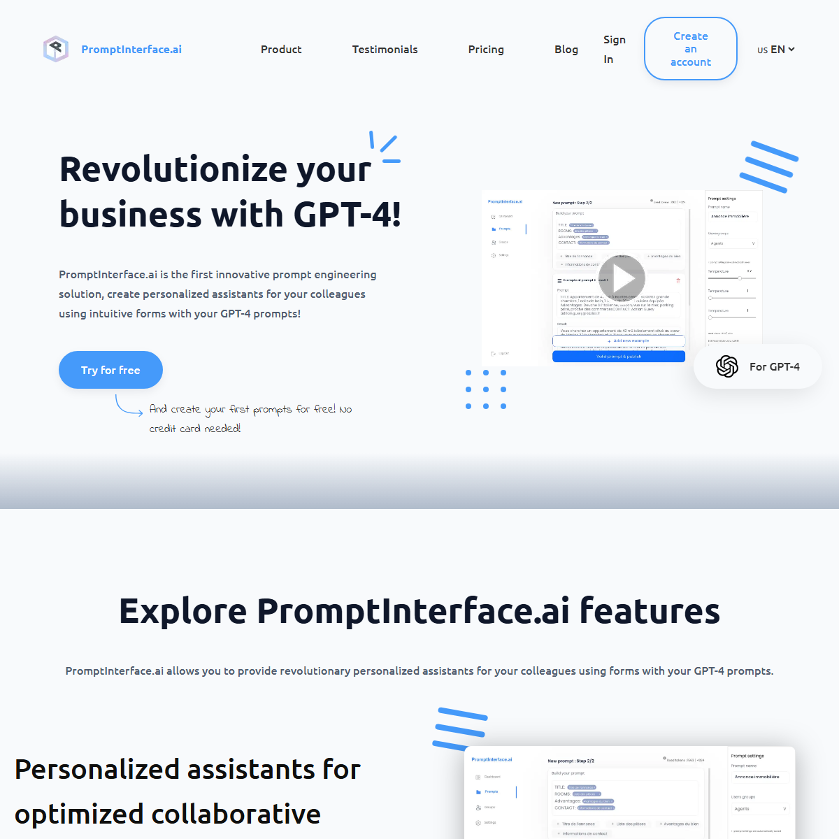 PromptInterface.ai - prompt generators Tool Screenshot