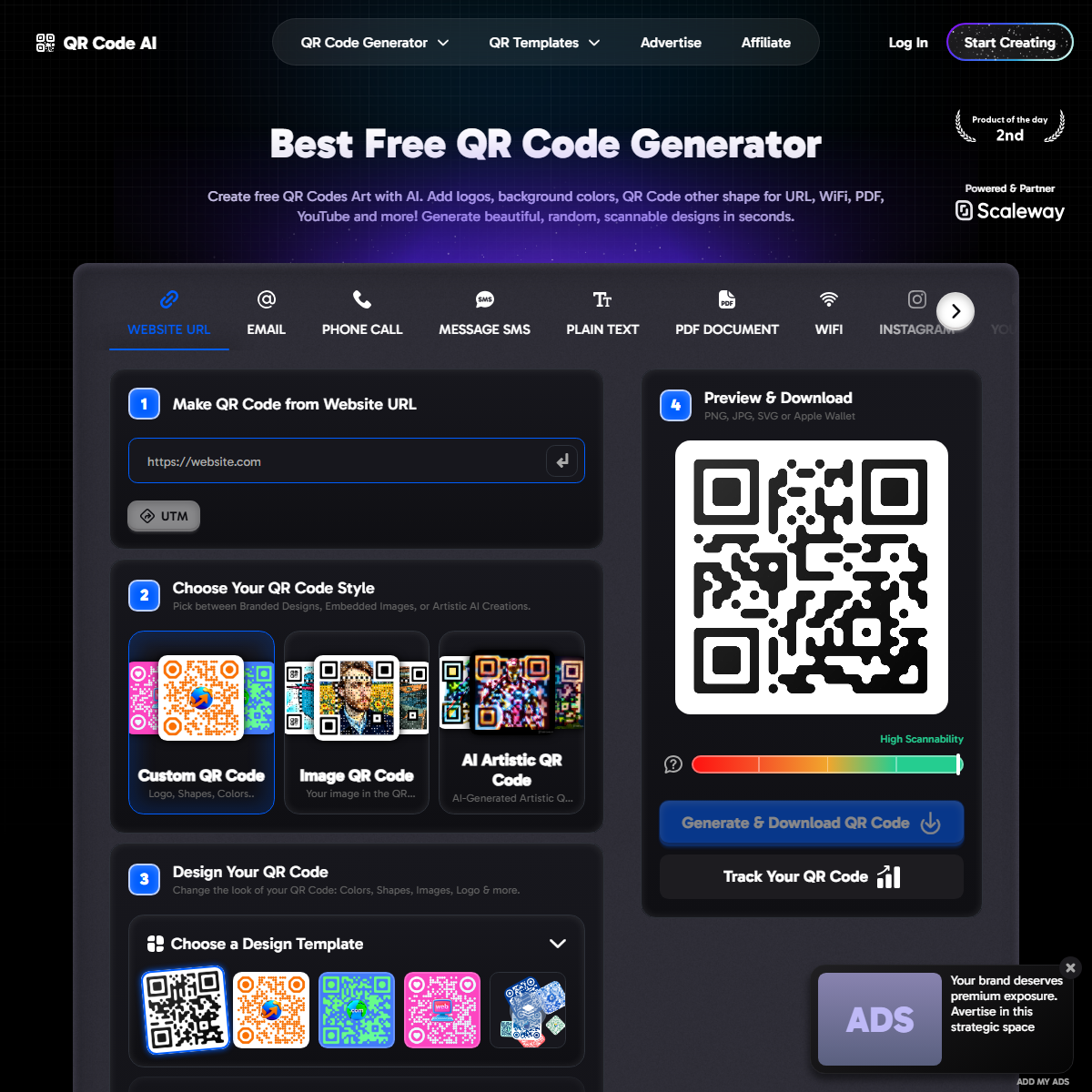 QR Code AI - marketing Tool Screenshot