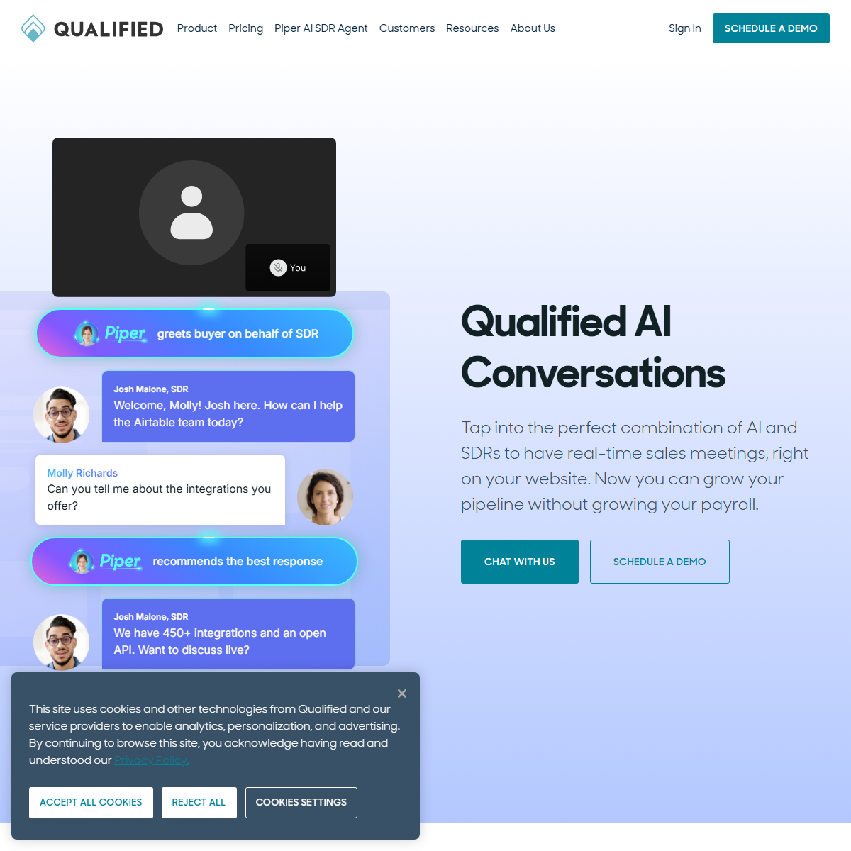 Qualified - AI chatbots Tool Screenshot