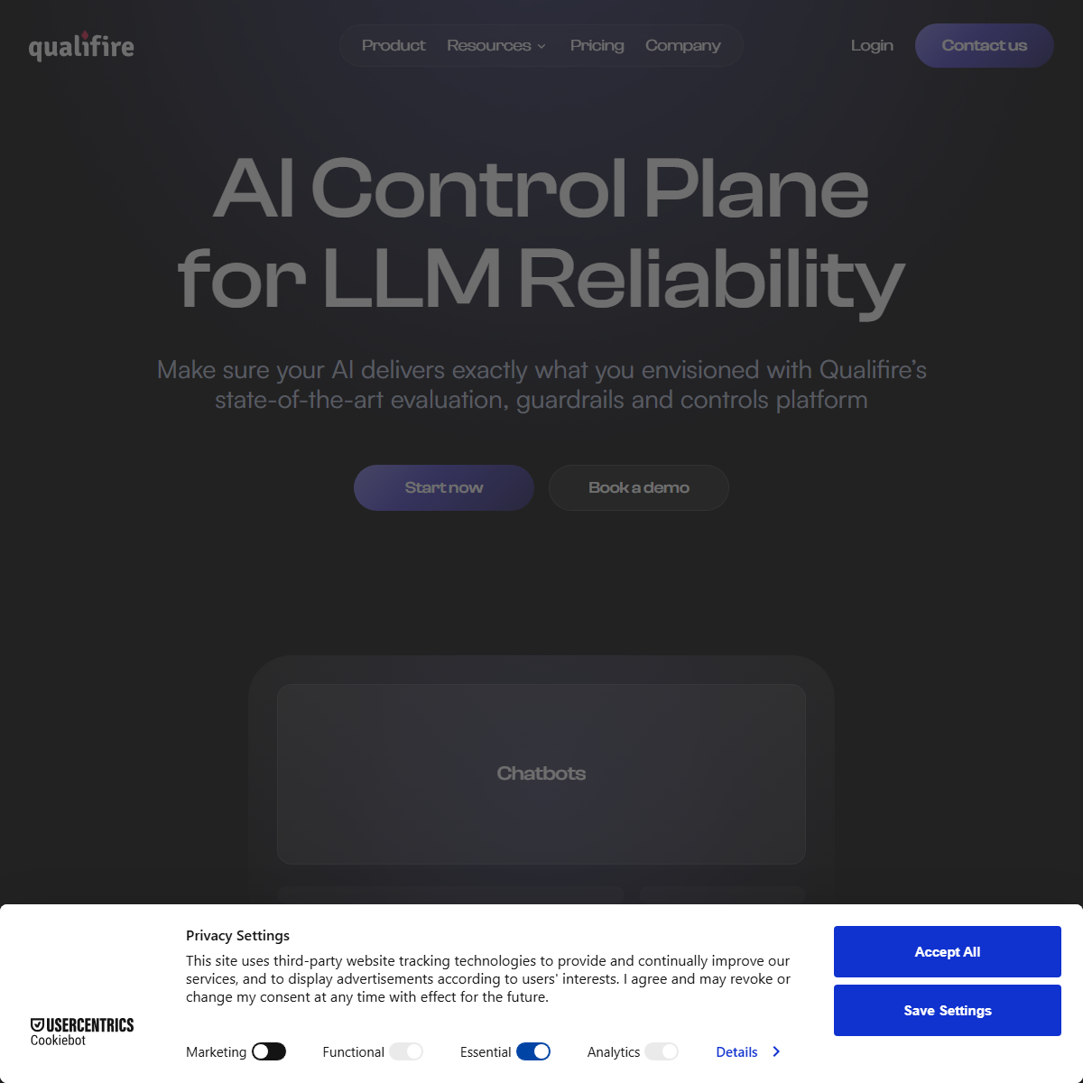Qualifire - AI chatbots Tool Screenshot