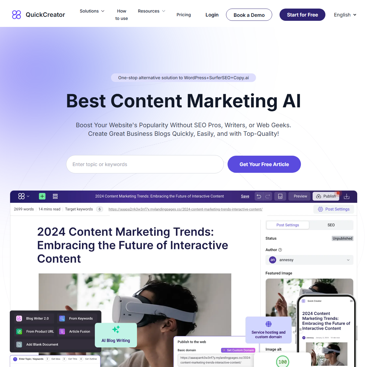 Quick Creator - SEO Tool
