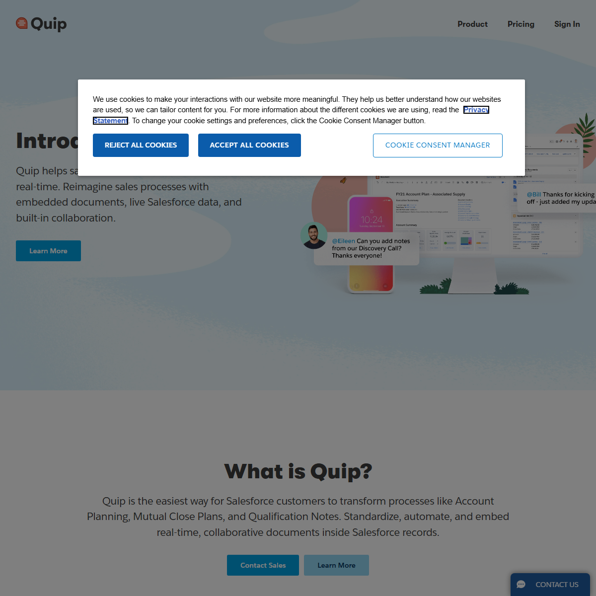 Quip - sales assistant Tool Screenshot