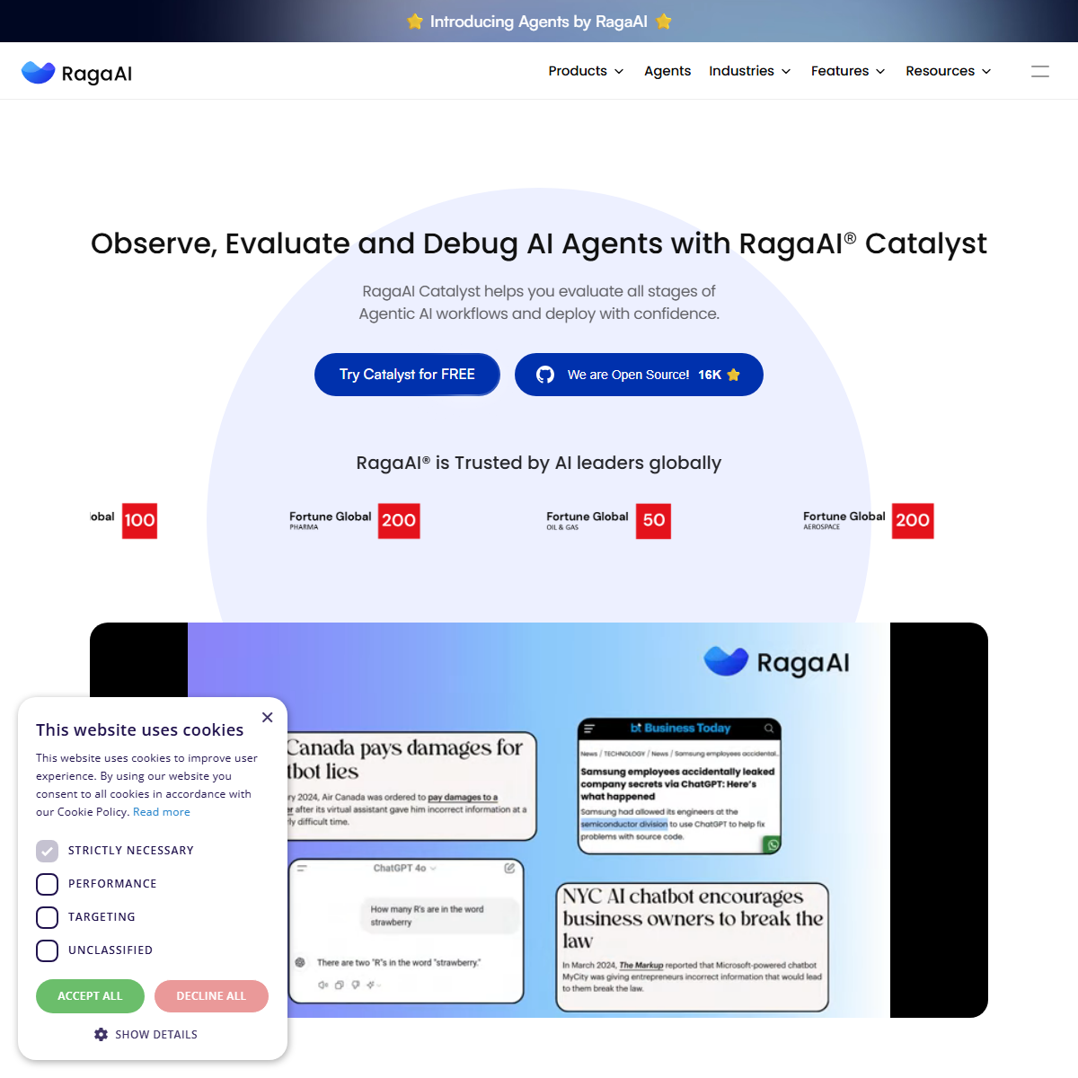 RagaAI Inc. - AI agents Tool Screenshot