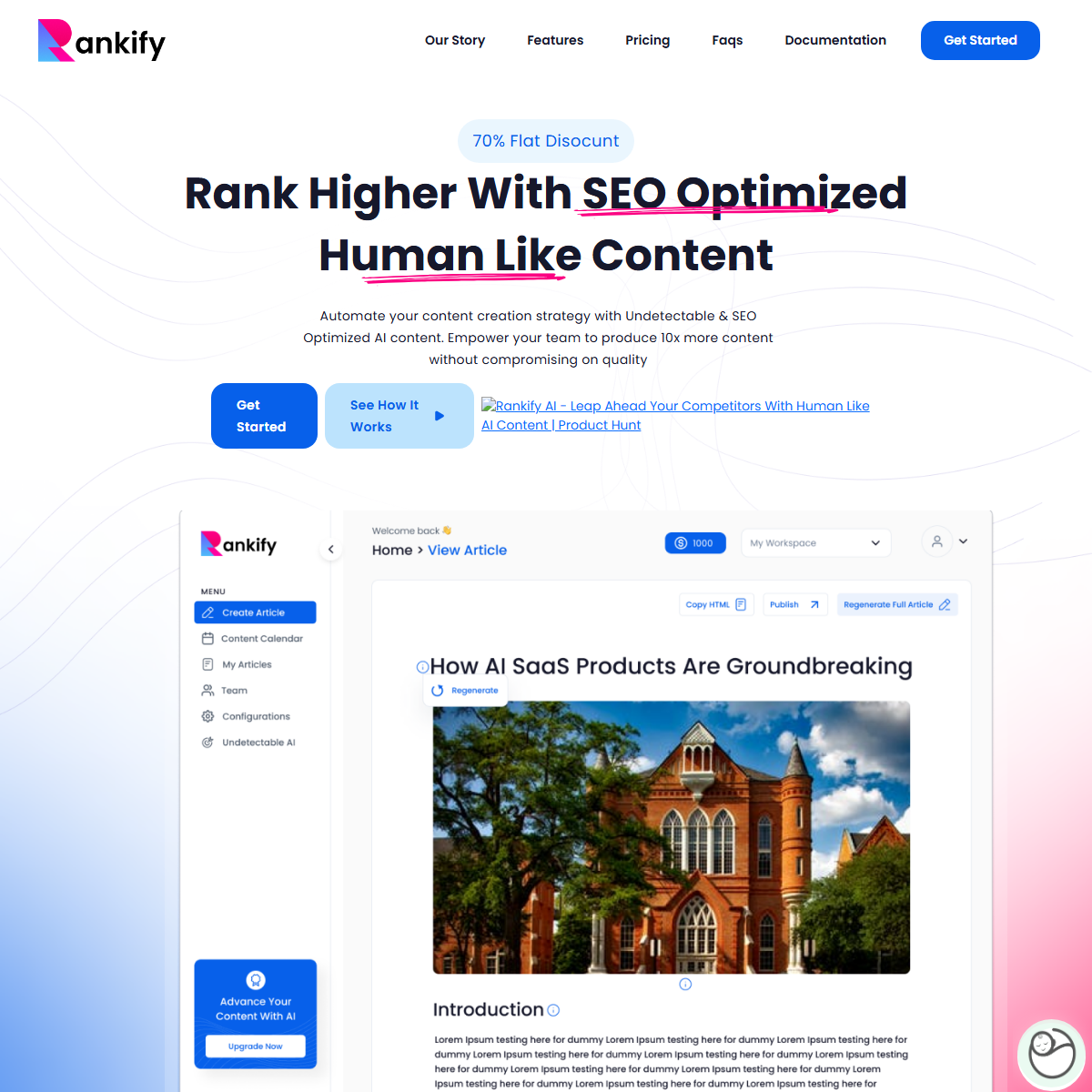Rankify AI - SEO Tool Screenshot
