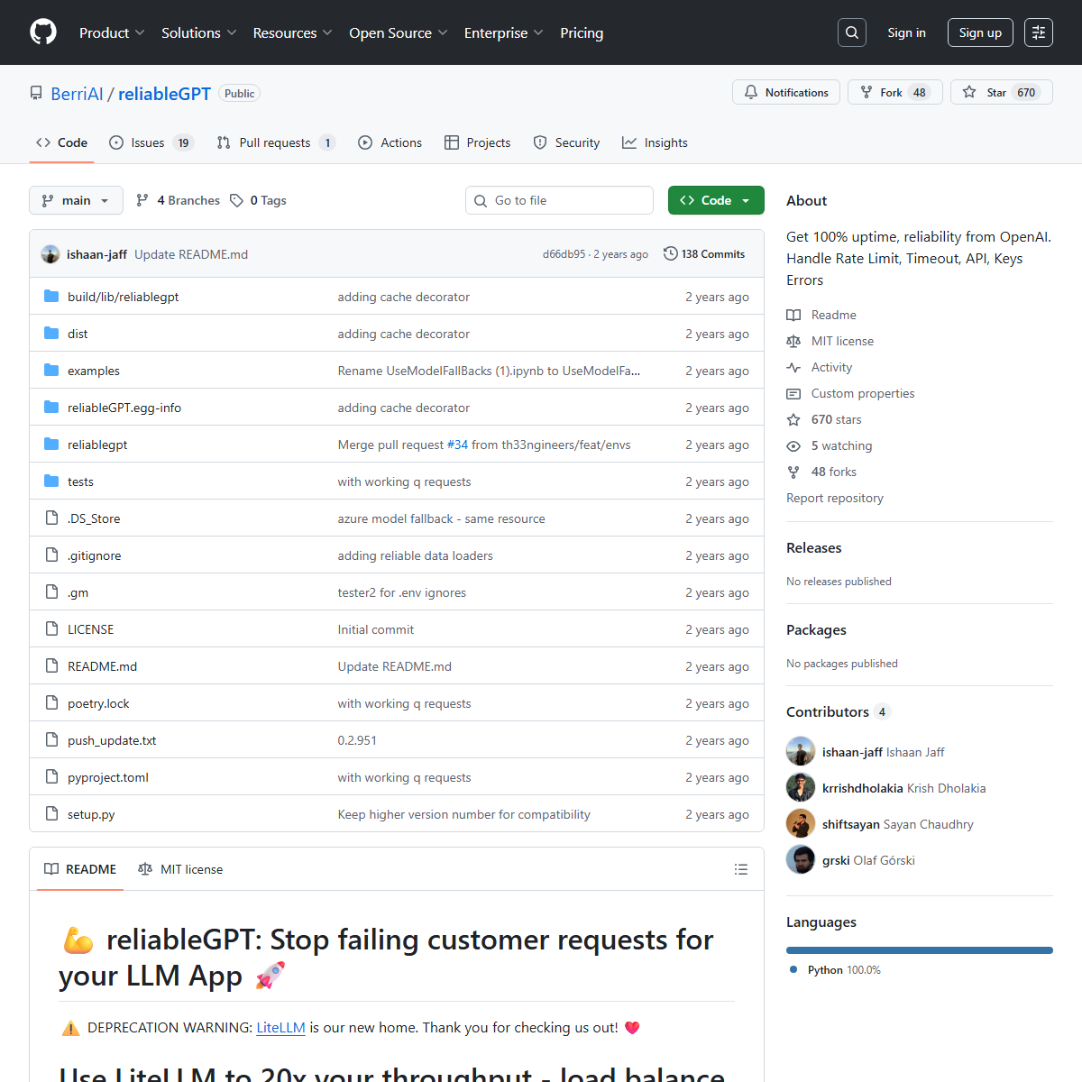 ReliableGPT - startup tools Tool Screenshot