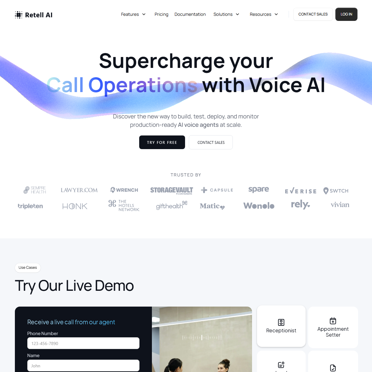 Retell AI - AI agents Tool Screenshot