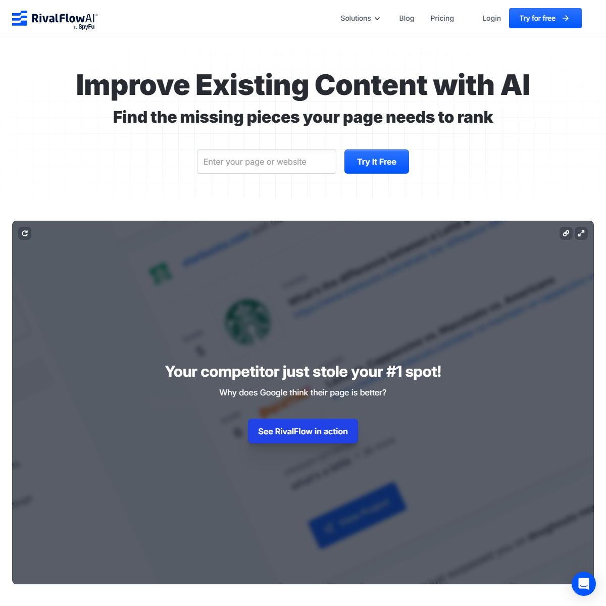 RivalFlowAI - SEO Tool Screenshot