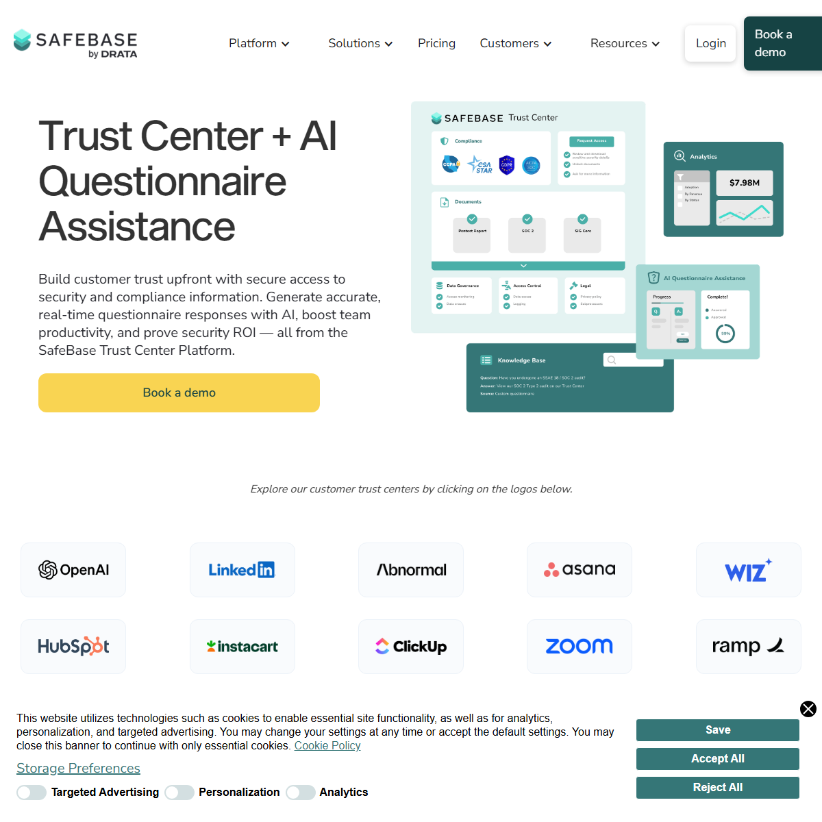 SafeBase - customer support Tool Screenshot