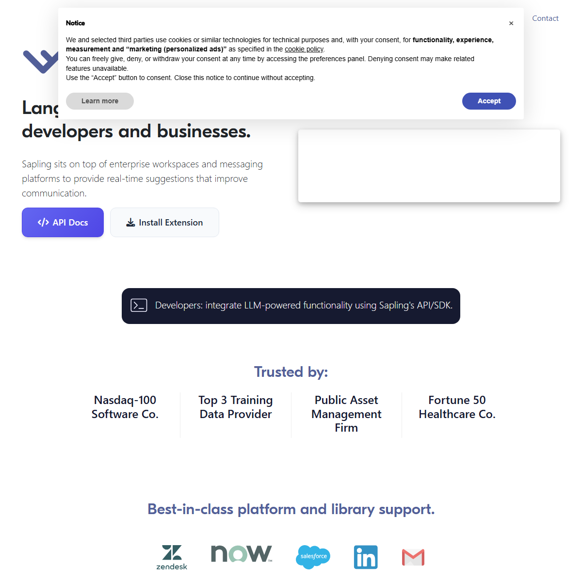 Sapling - customer support Tool