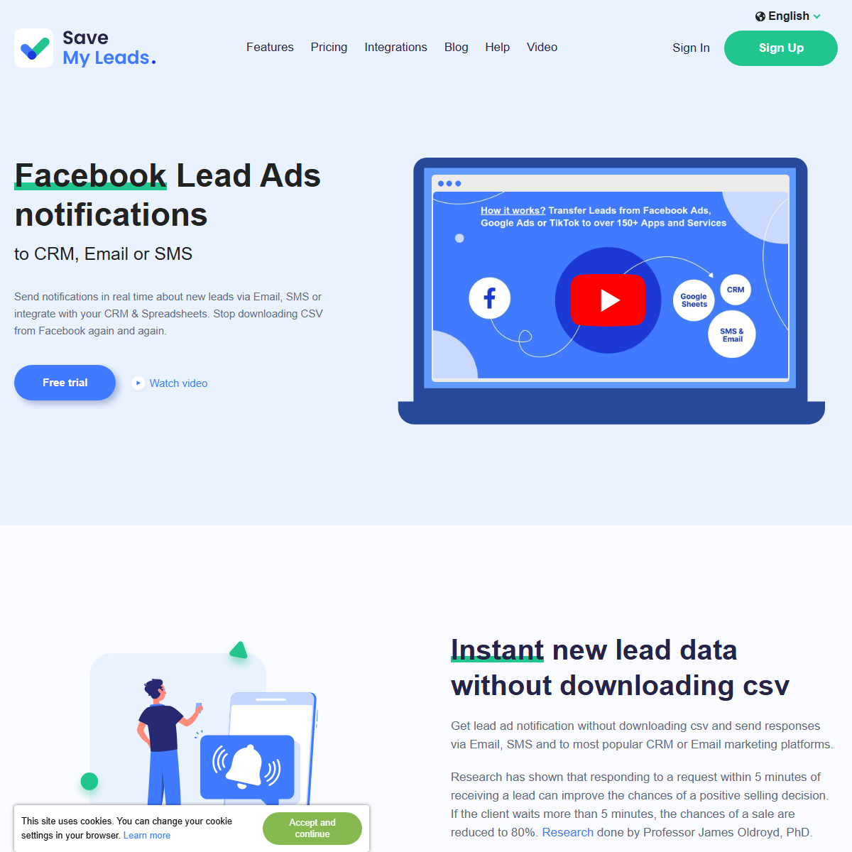 SaveMyLeads - marketing Tool Screenshot