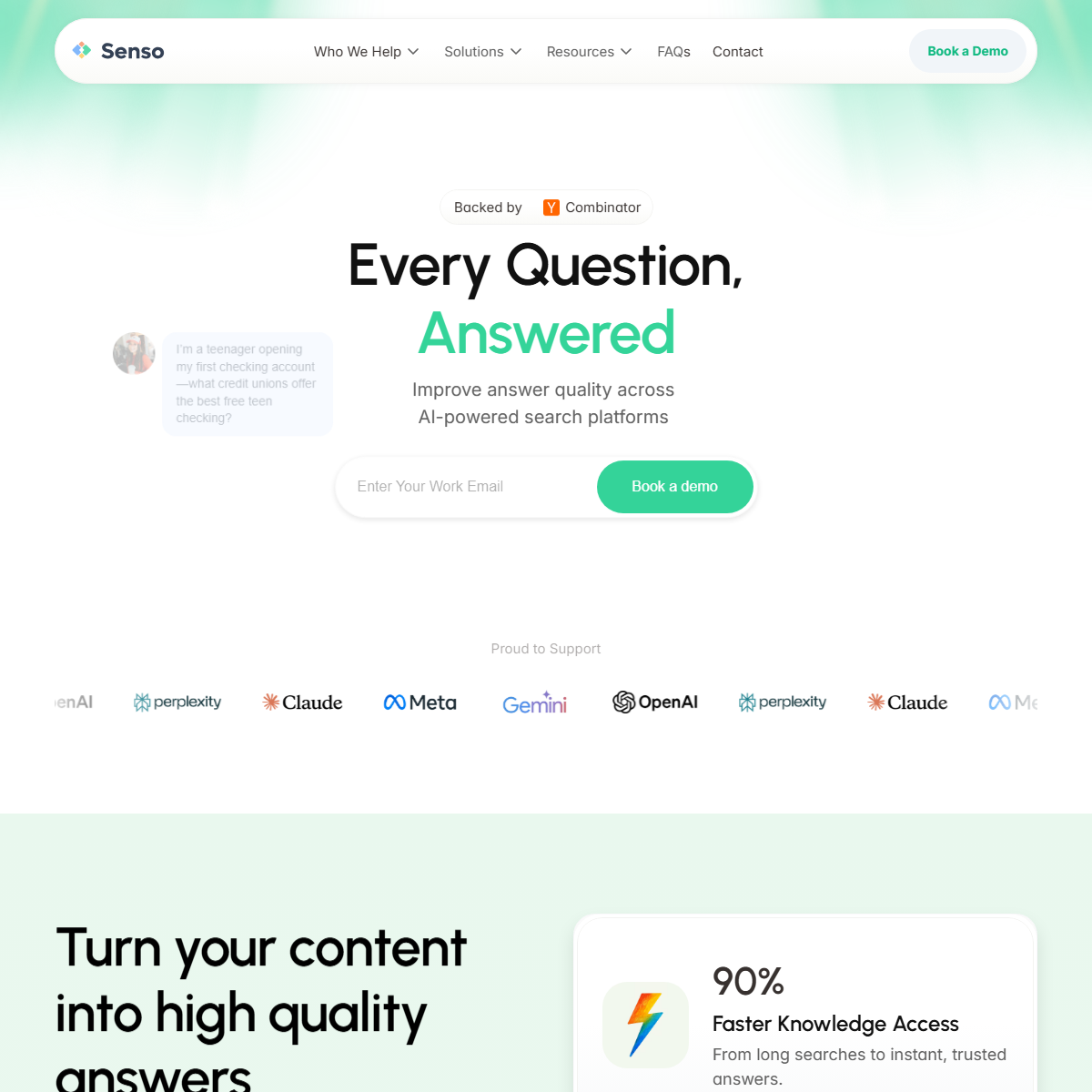 Senso - customer support Tool Screenshot