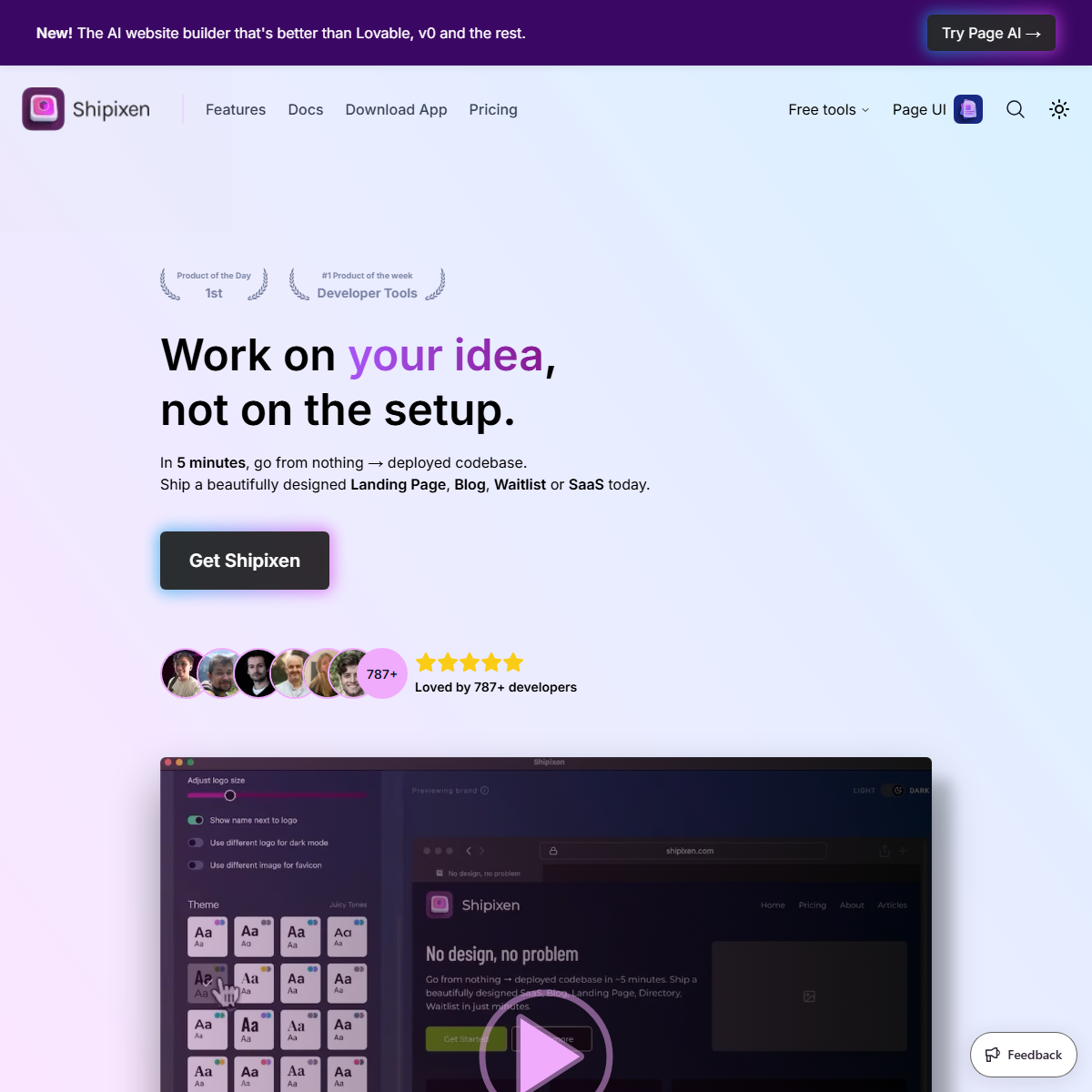 Shipixen - website builders Tool Screenshot
