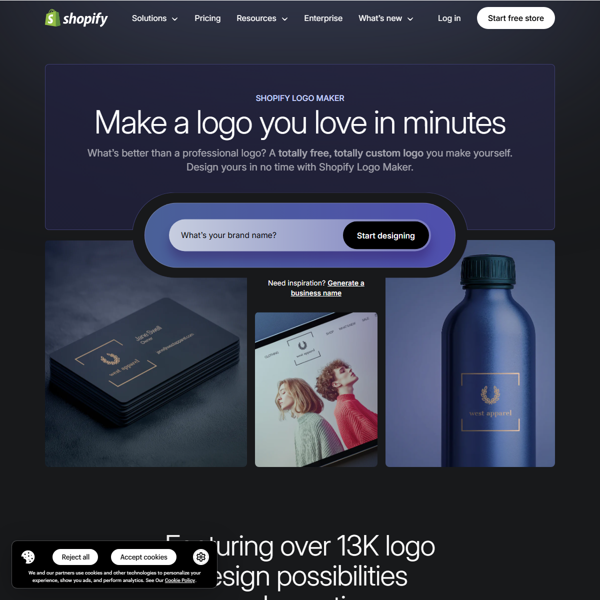 Shopify Logo Maker - logo generator Tool Screenshot