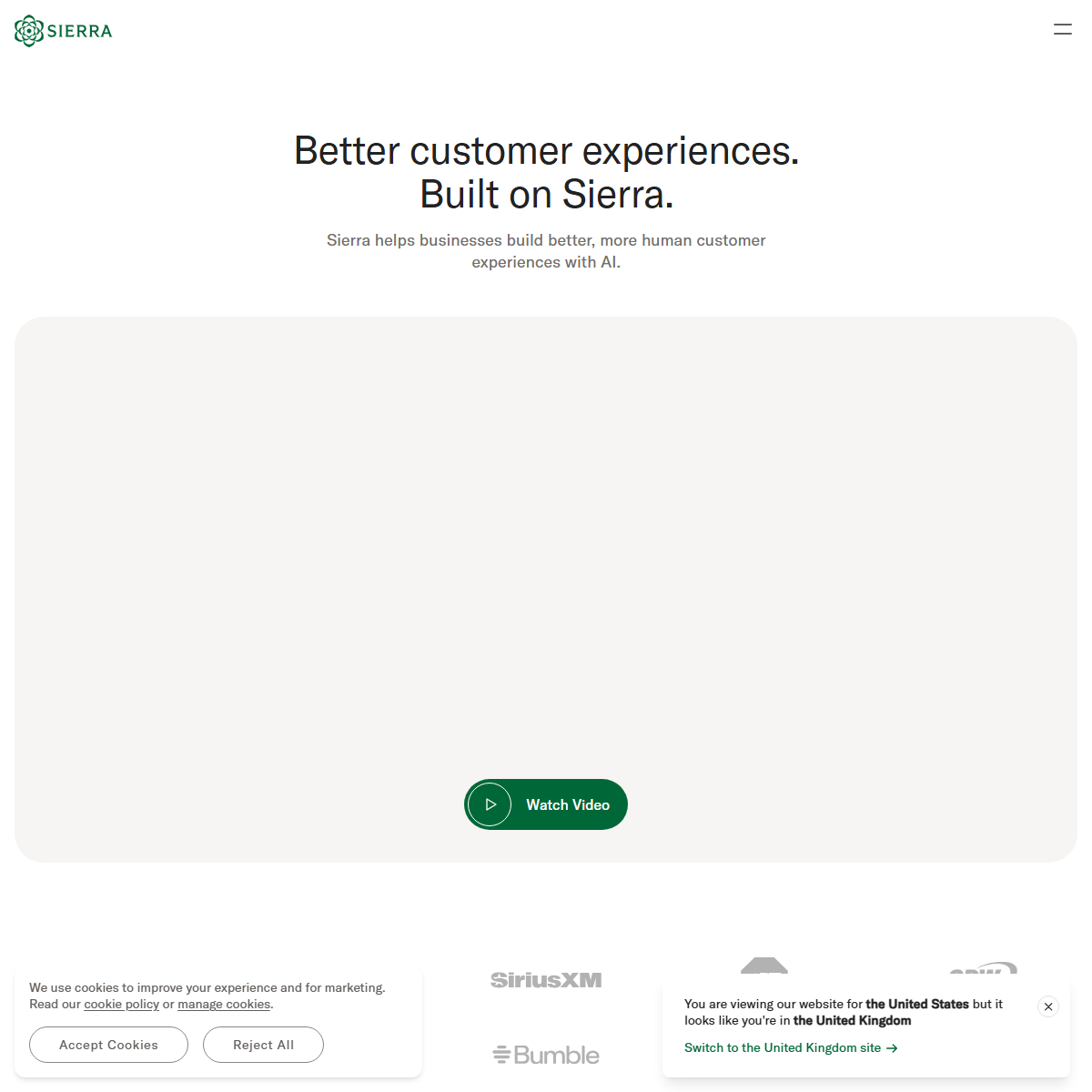 Sierra - AI chatbots Tool Screenshot