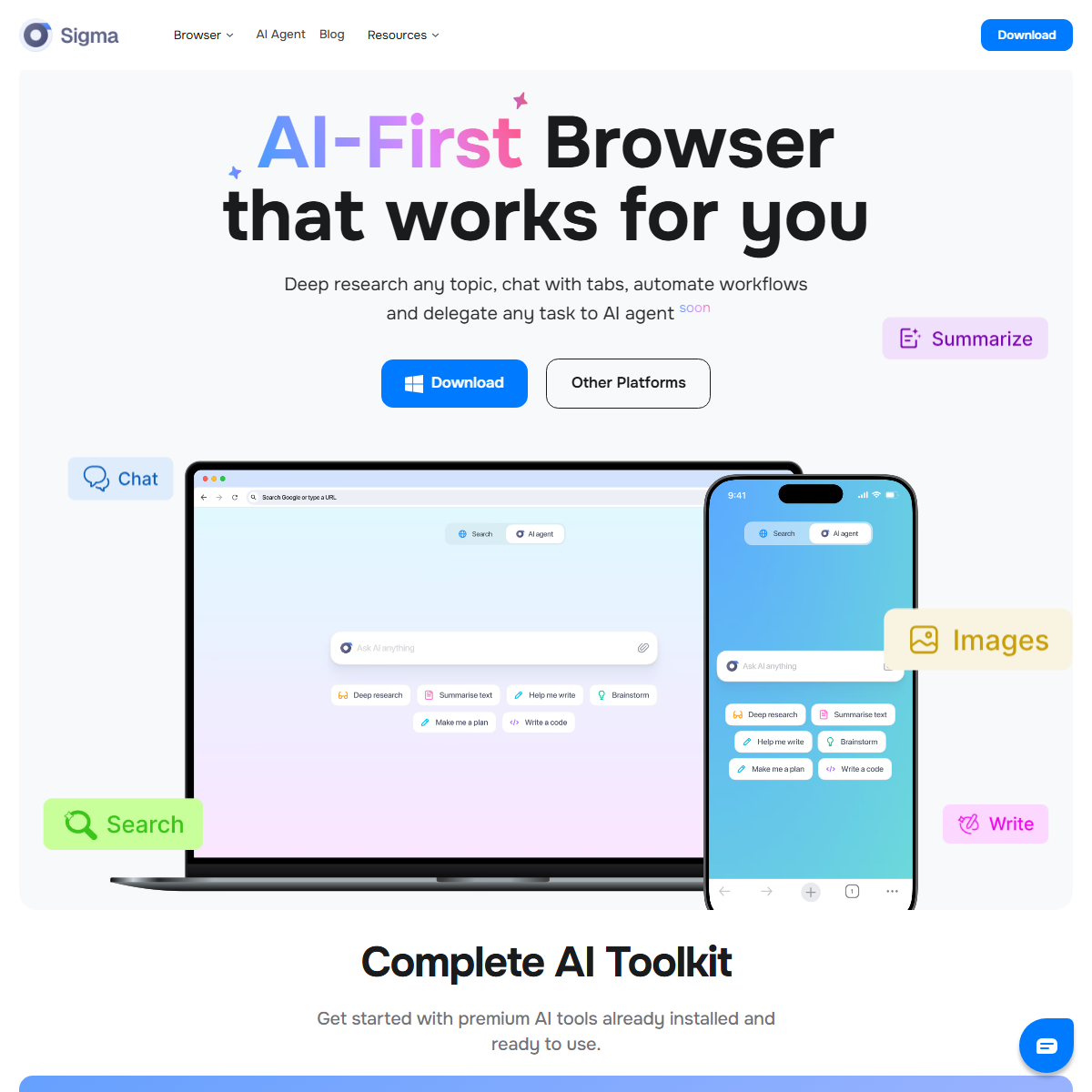 Sigma AI Browser - translator Tool